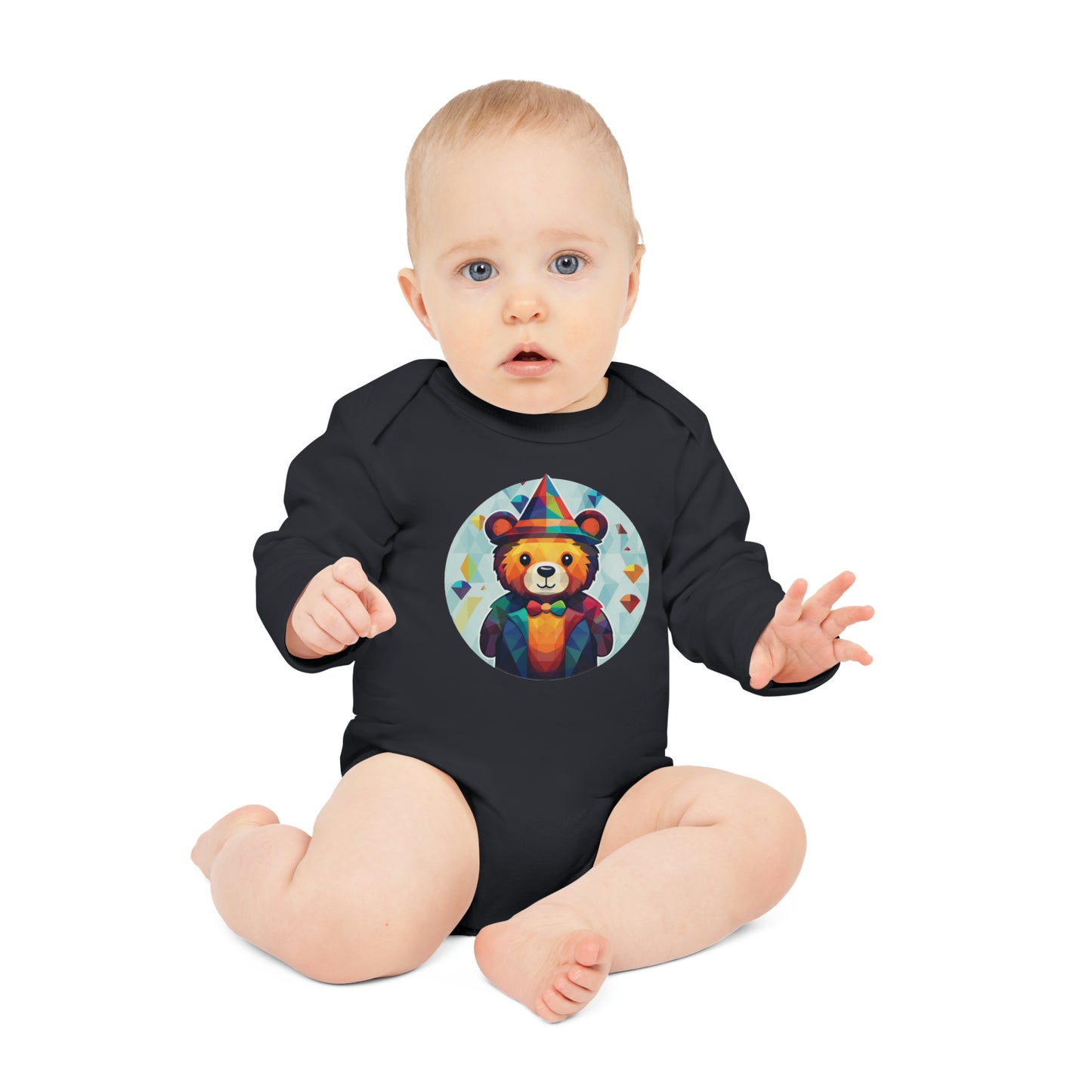 Baby Long-Sleeve Organic Bodysuit Bear Design