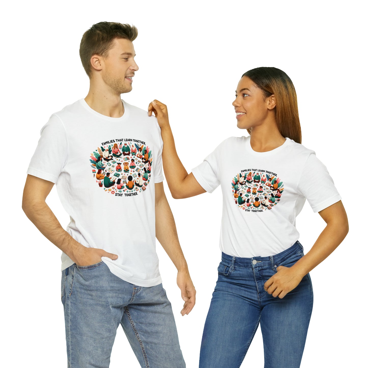 Families that learn together stick together Unisex Jersey Short Sleeve Tee Express Printify