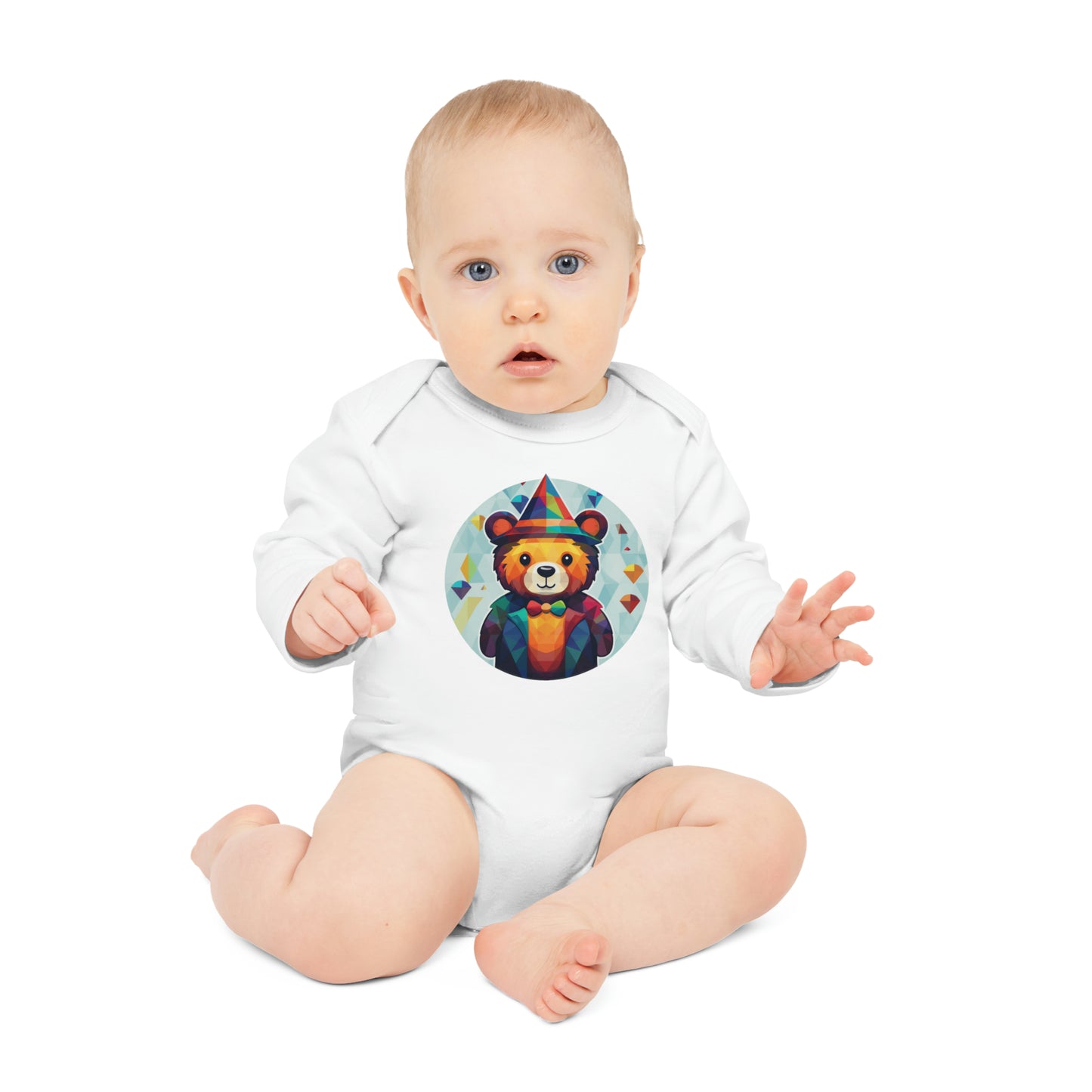 Baby Long-Sleeve Organic Bodysuit Bear Design